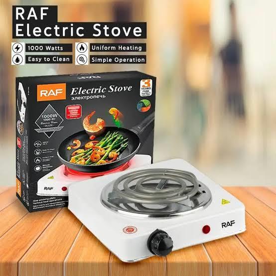 White RAF R.8010B Electric Stove Hot Plate and Cooker with 1000W Power, Thermostat, and Uniform Heating - Image 4