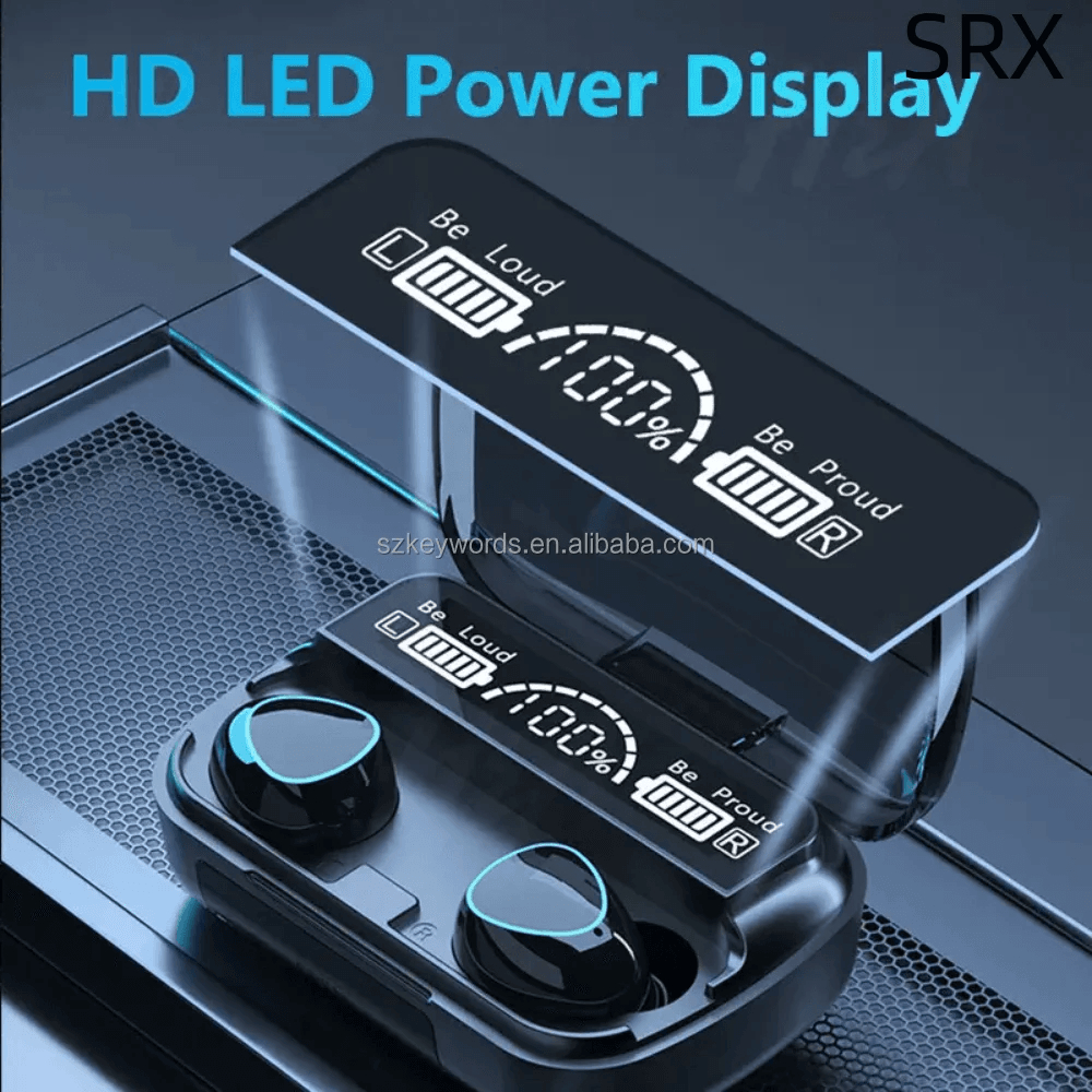 M10 Damix V 5.3 Bluetooth Wireless Earbuds with LED Display, Touch Control, and Long Battery Life - Image 3