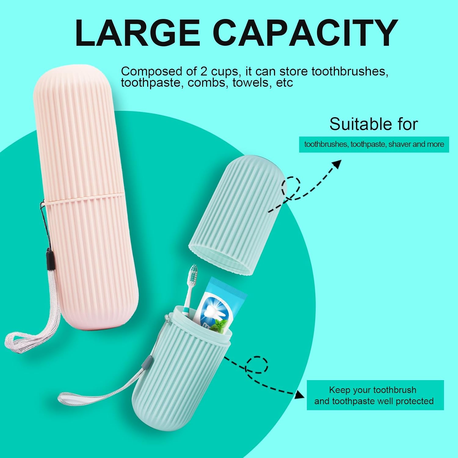 Portable Toothbrush & Toothpaste Holder Case | Travel Storage Box with Cup Function - Image 3