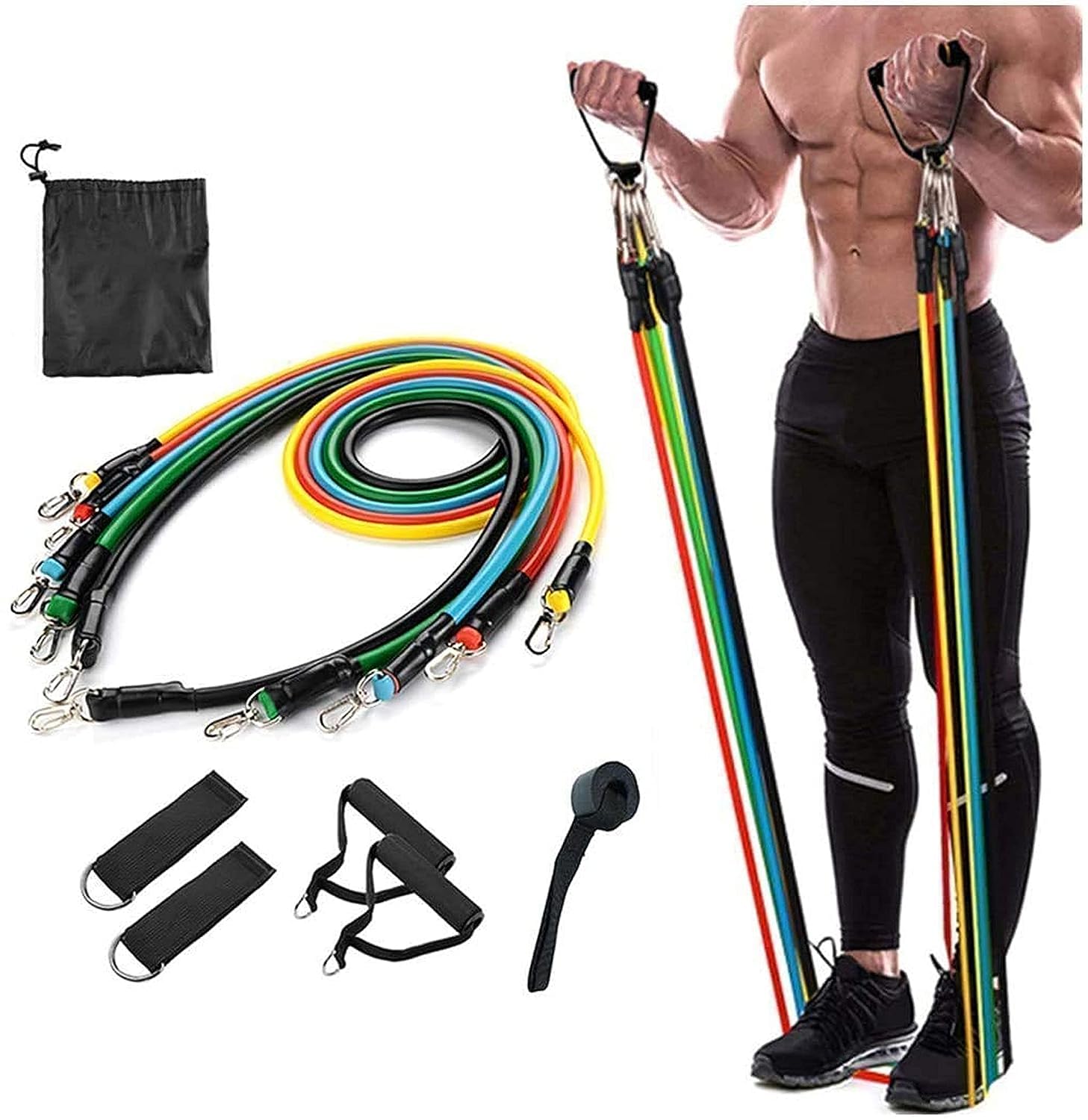 Gym Belt with Box | 5-in-1 Power Exercise Resistance Band Set | Adjustable Fitness Equipment for All - Image 8