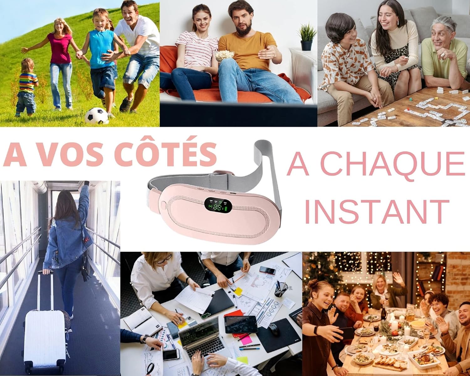 Digital Period Heating Pad & Vibrating Belt | 3 Heat Levels, 4 Massage Modes | Fast Relief for Menstrual Cramps - Image 3