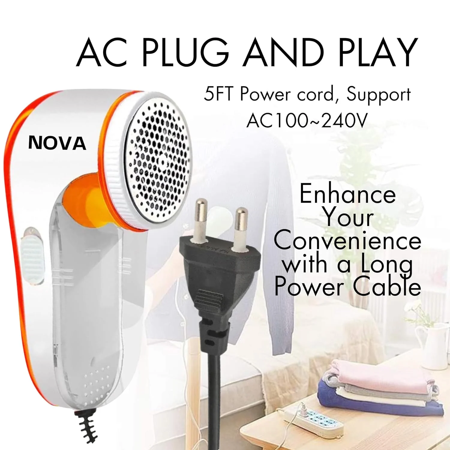 Nova Electric Lint Remover NLR-208 | High Quality Fabric Shaver for Wool & Clothes | Rotary Sharp Blades - Image 4