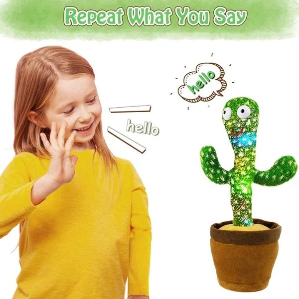 Rechargeable Dancing Cactus Toy with Hat | Interactive Singing, Talking & Dancing Plush for Kids - Image 6
