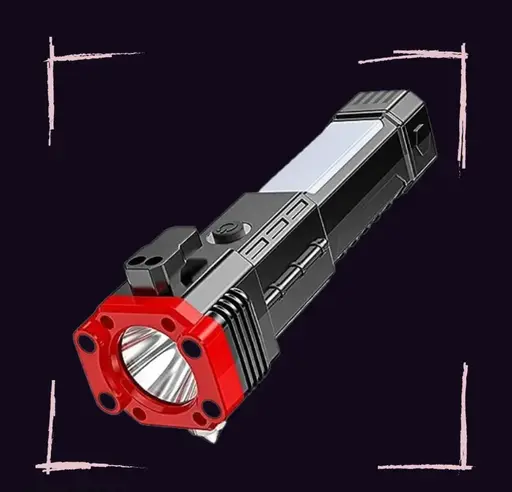Rechargeable Tactical LED Flashlight | Power Bank with Safety Hammer - Image 2