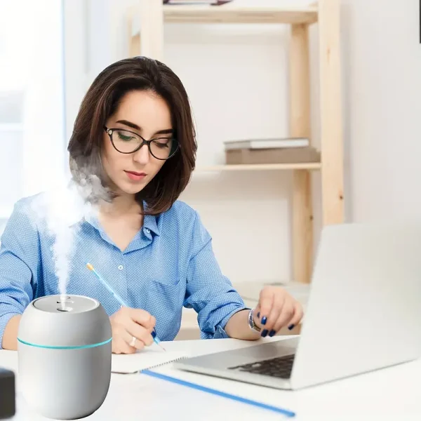 USB Portable 3-in-1 Air Humidifier | Mute, Colorful LED Light & Aromatherapy | For Home, Office & Car - Image 2
