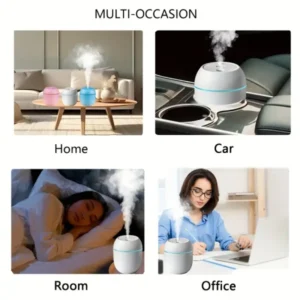 Humidifier With Warm LED Outline | USB Portable Air Humidifier | For Home, Office & Car | 220ml Mist Air Freshener