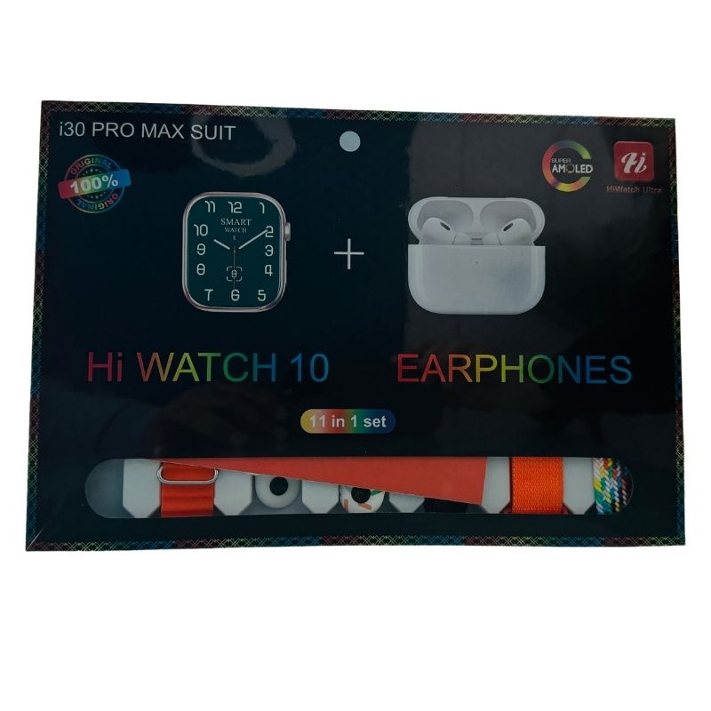 i30 Pro Max Suit Smart Watch & Earbuds Combo | 11-in-1 Multifunction Smart Wearable - Image 2