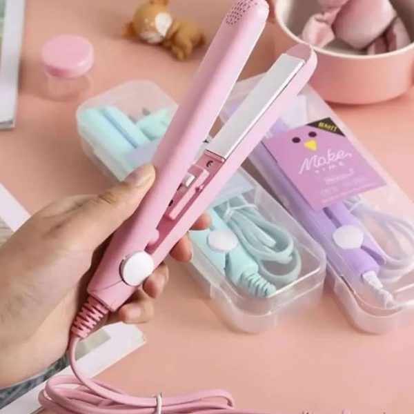 Mini Portable Ceramic Hair Straightener & Curler | Frizz-Free Smooth Hair | Random Color - Image 12