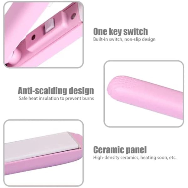 Mini Portable Ceramic Hair Straightener & Curler | Frizz-Free Smooth Hair | Random Color - Image 9