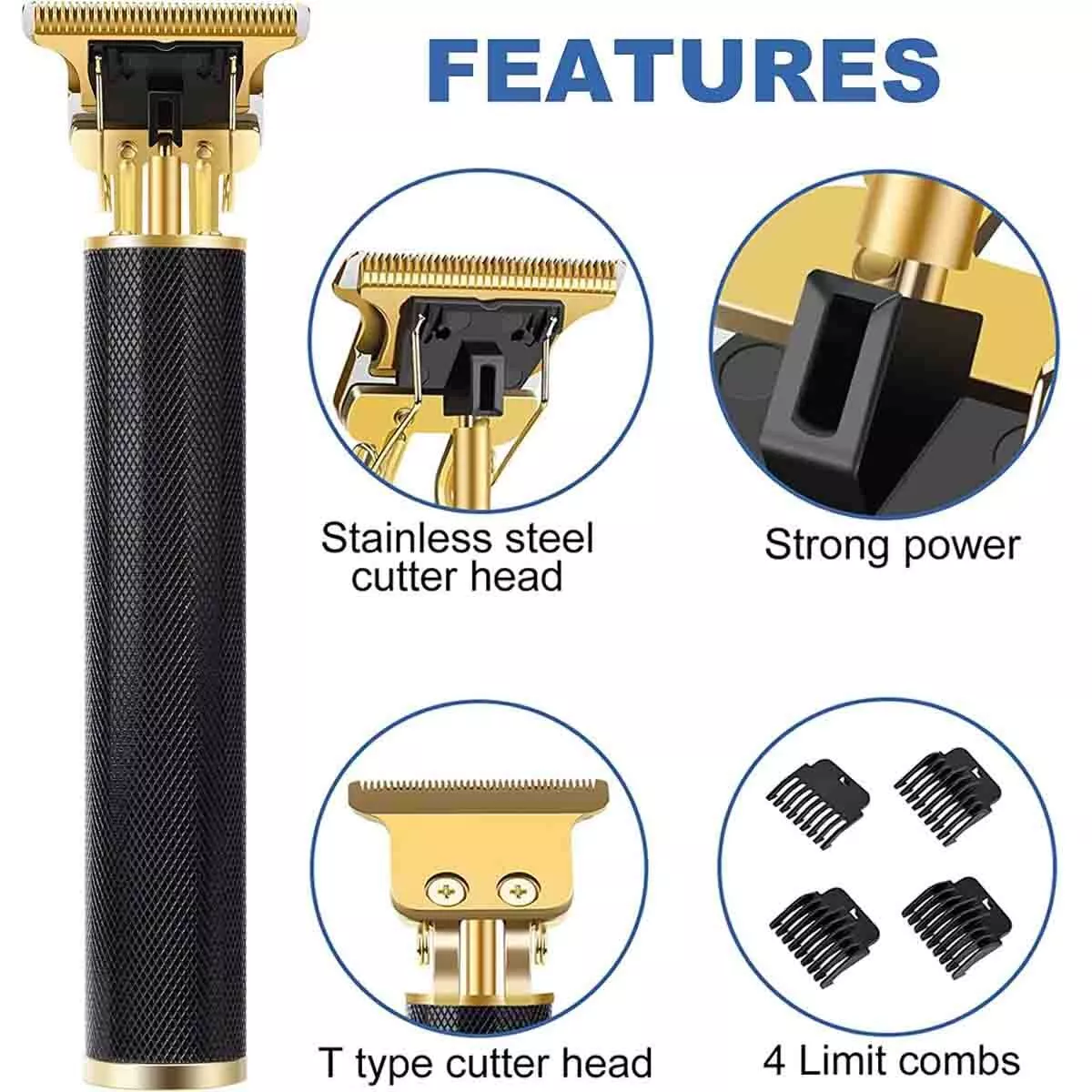 Professional T9 Hair & Beard Trimmer | Semi-Metal Body | Rechargeable Cordless Precision Clipper - Image 8