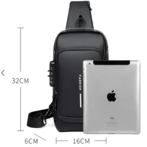 Black Multifunction Anti-Theft USB Charging Crossbody Shoulder Bag | Stylish, Secure & Travel-Ready